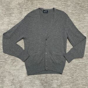 VTG Puritan Cardigan Mens XL Gray Grandpa Preppy Pockets Orlon Acrylic USA